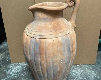 Pier 1 Imports Fluted Terracotta Floor Vase (2/5)