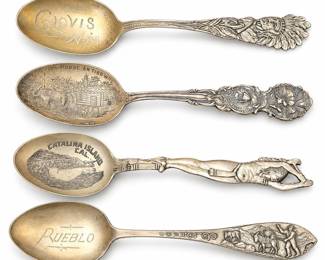 Four Sterling Silver Souvenir Spoons, 55 Grams