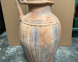 Pier 1 Imports Fluted Terracotta Floor Vase (3/5)