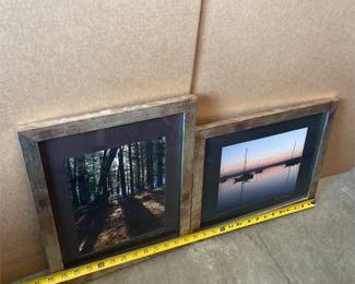 Framed Forest and Sailboat Photographs (2/3)