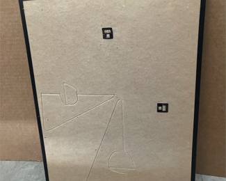 Signed Blue Abstract Artwork in Black and Gold Frame (3/3)