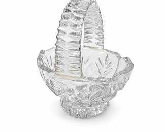 Princess House Clear Crystal Handled Basket