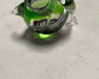 Green Swirl Art Glass Snail Paperweight (3/6)