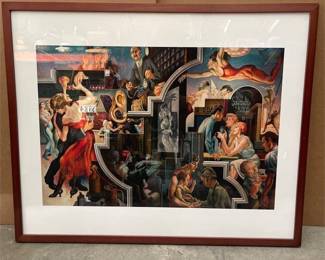 Thomas Hart Benton “City Activities with Dance Hall” Print (3/4)