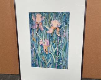 Sandy Delehanty “Irises” Framed Laser Print