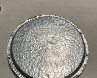 Rodney Kent Hammered Aluminum Tulip Serving Tray (3/5)