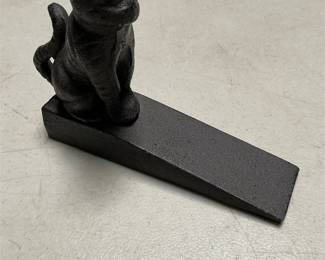 Black Cast Iron Sitting Cat Doorstop Wedge
