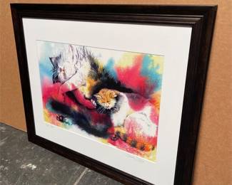Susan J. Berg “Cat Nap” Signed Framed Giclée Print (3/4)