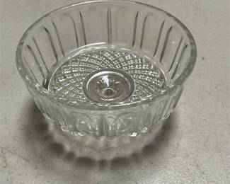 Clear Pressed Glass Dish Cover with Paneled Sides (3/5)