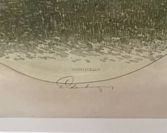 Josef Eidenberger “Monticello” Framed Color Etching (3/5)