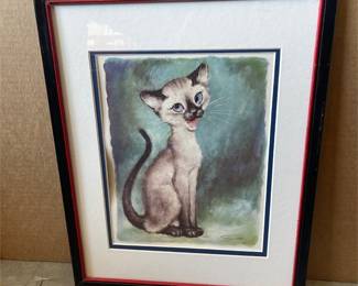 Gig Goodenow Siamese Cat Prints, Three Framed (3/6)