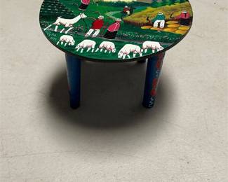 Luis Ugsha Tigua Folk Art Miniature Stool, 1999 (2/6)