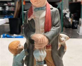 Man, Boy and Puppy Musical Figurine on Wooden Base (4/5)