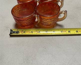 Imperial Marigold Carnival Glass Grape Punch Cups (4/4)