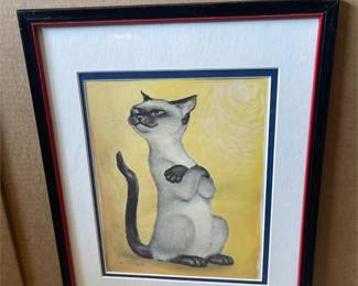 Gig Goodenow Siamese Cat Prints, Three Framed (4/6)