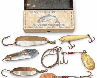 Vintage Fishing Lures & Seattle Fishing Lure Co. Box