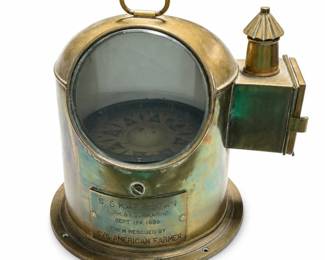 Brass Compass Binnacle with S/S Kafiristan Plaque