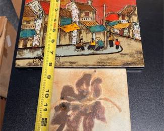Vietnamese Street Scene & Botanical Art Plaques (3/4)