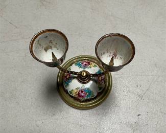 Steinböck-Email Floral Enamel Two-Light Candelabrum (4/5)