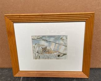 Framed Bobcat and Petroglyph Wildlife Artwork (2/4)