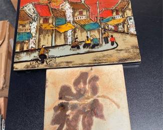 Vietnamese Street Scene & Botanical Art Plaques (2/4)