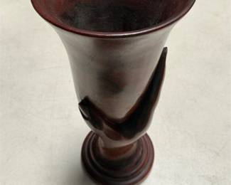 Pitcairn Island Carved Wooden Hand Vase (5/6)