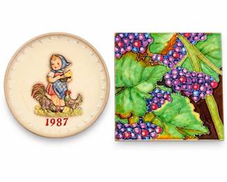 Goebel Hummel 1987 Annual Plate & Grape Ceramic Tile