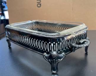 Anchor Hocking Fire-King Casserole with Silverplate Stand (2/4)