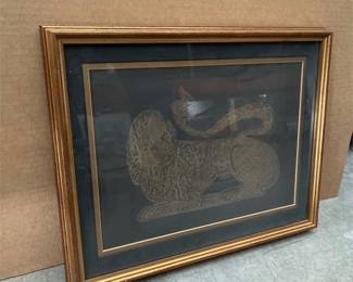 Framed Lion Brass Rubbing, London, 1983 (3/4)