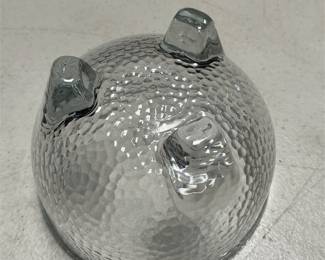 Crisa Textured Clear Glass Three-Footed Bowl (3/6)