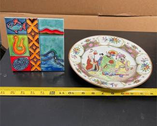 Janet Parr Impressions of NZ Tile & Chinese Decorative Plate (3/5)