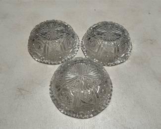 Three Clear Glass Bowls with Star and Fan Motifs (3/4)