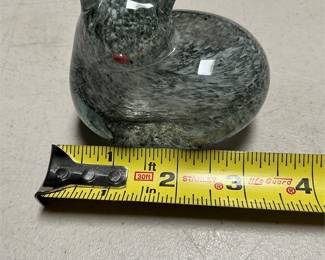 Mottled Gray Art Glass Cat Figurine (5/5)