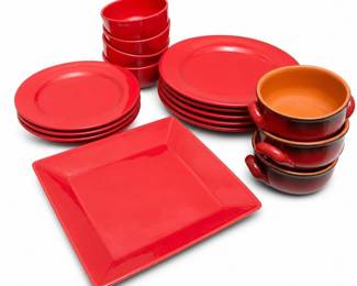 Waechtersbach Fun Factory Red Dinnerware with Soup Crocks