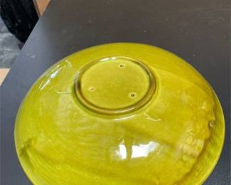 Green Glazed Ceramic Mushroom Serving Bowl (3/3)