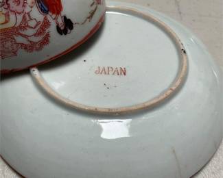 Four Japanese Porcelain Geisha Teacups and Saucers (4/7)