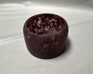 Burgundy and Cream Marbled Decorative Bowl
