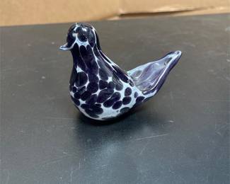 St. Clair Purple and White Art Glass Bird Paperweight (3/4)