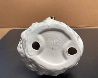 Glazed Porcelain Angel Figurine with Metal Trumpet (5/5)