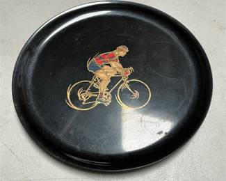 Couroc of Monterey Round Cyclist Serving Tray (2/6)