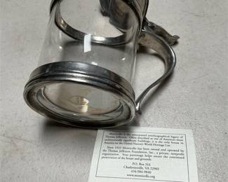 Lidded Glass Tankard with Monticello Card (3/6)