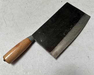Chinese-Style Kitchen Cleaver with Wooden Handle (2/2)