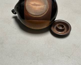 Pottery Craft Stoneware Teapot with Bamboo Handle (3/5)