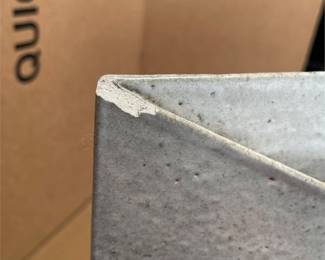Gray Speckled Ceramic Triangular Vase (3/4)