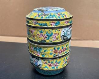 Chinese Canton Enamel Stacking Food Box (2/5)