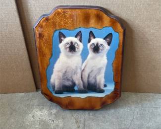 Siamese Kittens Decoupage Wood Wall Plaque (2/3)