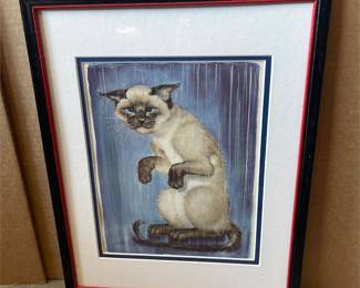 Gig Goodenow Siamese Cat Prints, Three Framed (5/6)
