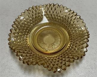 Federal Glass Amber Diamond Point Candy Dish (4/5)