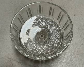 Clear Pressed Glass Dish Cover with Paneled Sides (4/5)
