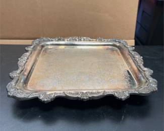 Poole Silver Co. 812 Silverplate Footed Serving Tray